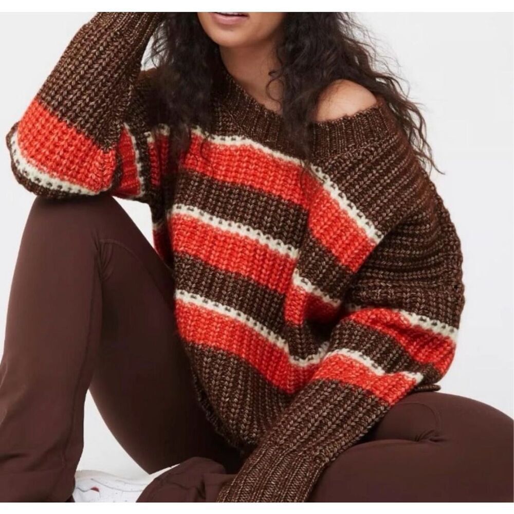 Aerie offline striped pullover knit sweater size M